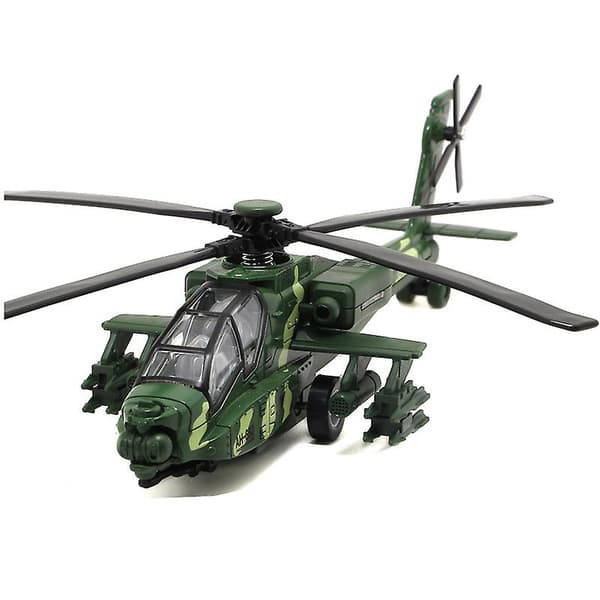 Helikoptermodell i metall, bevæpnet jagerfly, simulering
