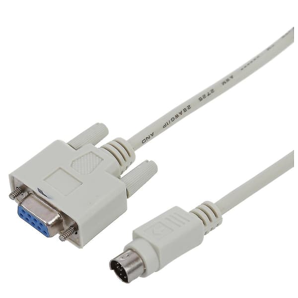 Db9p til 8p Mini Din Rs232 Nedlastingskabel Hvit 2,5 m for PLC Dvp-eh-DYDZ