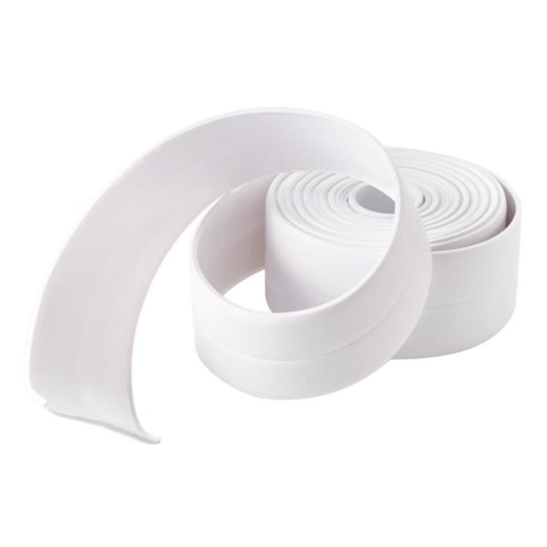 320x3,8 cm duschlist tätningslist duschpackning badrum silikon tätning vit maskeringstejp badkar PE självhäftande kök hörn tätning