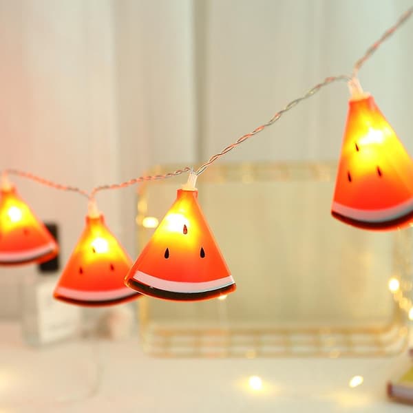 10LED Vannmelonformet Kobbertrådslys for Hjemfestdekorasjon