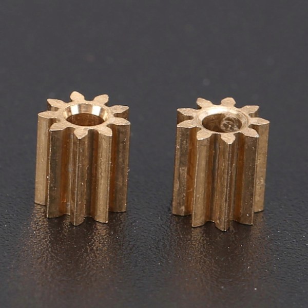 2 stk. Motor-tandhjul i messing til udskiftning af Duplo Intelli Lok modul 0,5 9 tænder
