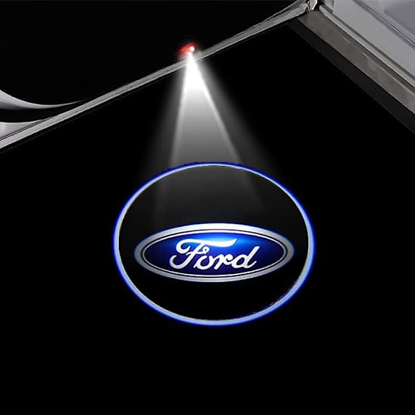 2 st kompatibla med Ford trådlösa bildörrslogotypljus HD välkomst artighet spök skugga projektorlampa kompatibel med Ford bilar