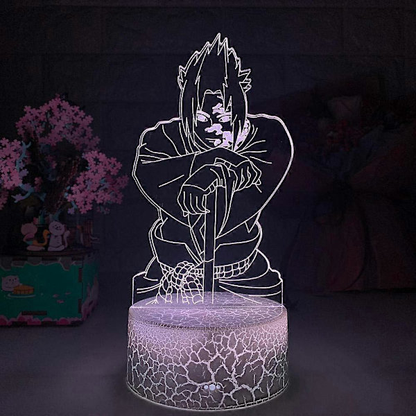 SCSYV 3D Natlys 3D Lampe Anime Sasuke Lys til Soveværelses Dekoration Børn Børn Fødselsdagsgaver Sasuke Lampe Lys