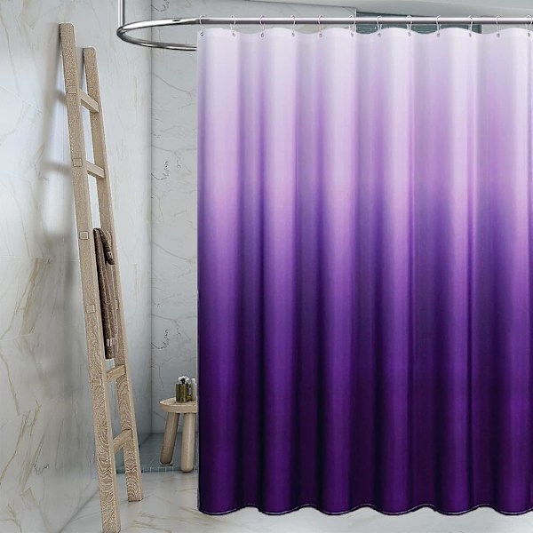 Duschdraperifoder, lila lätta duschdraperifoder, plast duschdraperier, 72x72 tum Peva duschfoder med 12 öljetthål och magnet