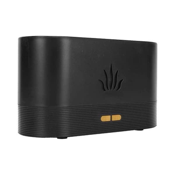 Flamme Diffuser Luftfugter Støjsvag USB Ultralyd Aromaterapi Æteriske Olier Diffusere til Hjemmekontor Bil SortYMMR)