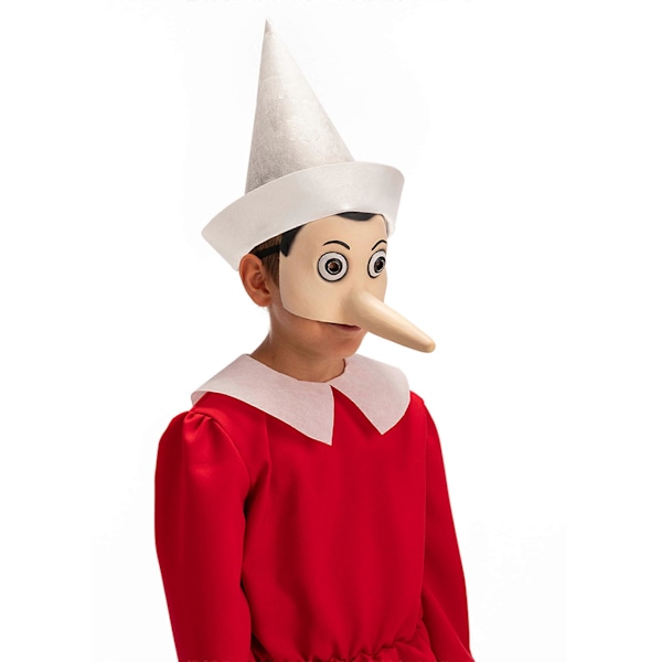 Halvmask Pinocchio i latex för vuxna