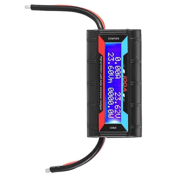 LCD Sol- och Vindkraftanalysator Ström- och Effektmätare 100A RC Högprecisions Effektmätare &