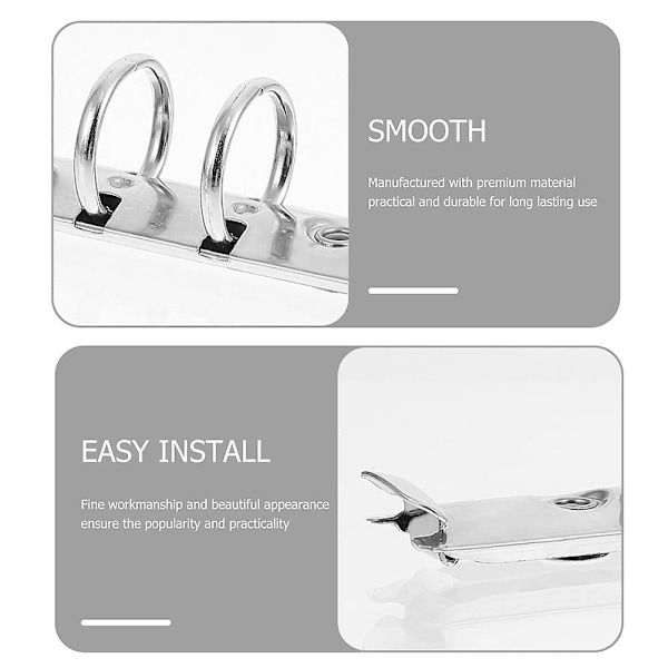 6 stk Spiral Notebook D-Ring Binder Mekanisme A4 Ryg Stænger 6 Hull Binder Mekanisme Lærebog Binder Binder Clips Metal