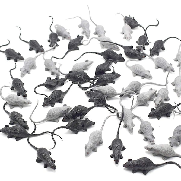 Katea 20 stk Mini Simulerte Mus Modeller Realistisk Terror Plast Mus Figurer Små Falske Mus For Nyhet Leke Barn Halloween Leke Spøk Prank