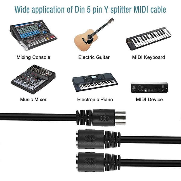 MIDI DIN 5-Pin Splitter Y Adapter Kabel