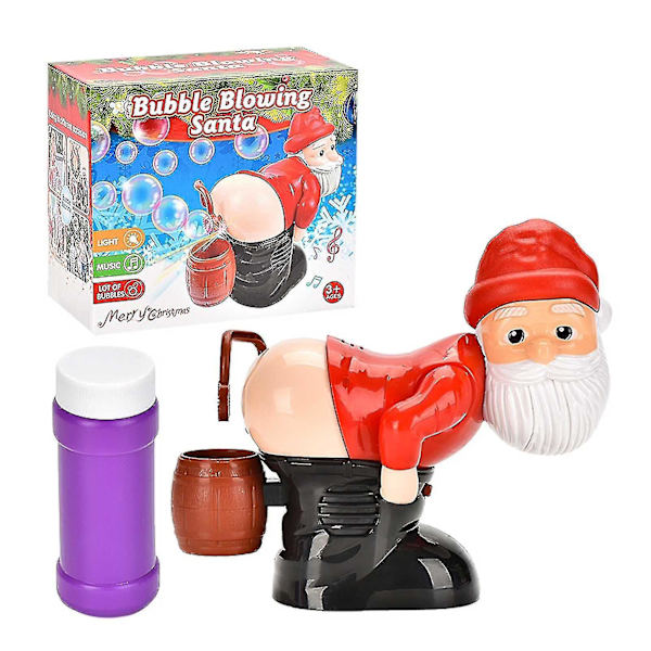 Automatisk jultomte pruttande bubbelmaskin bärbar utomhusfest leksak blåsare leksaker för julklappar leksaker