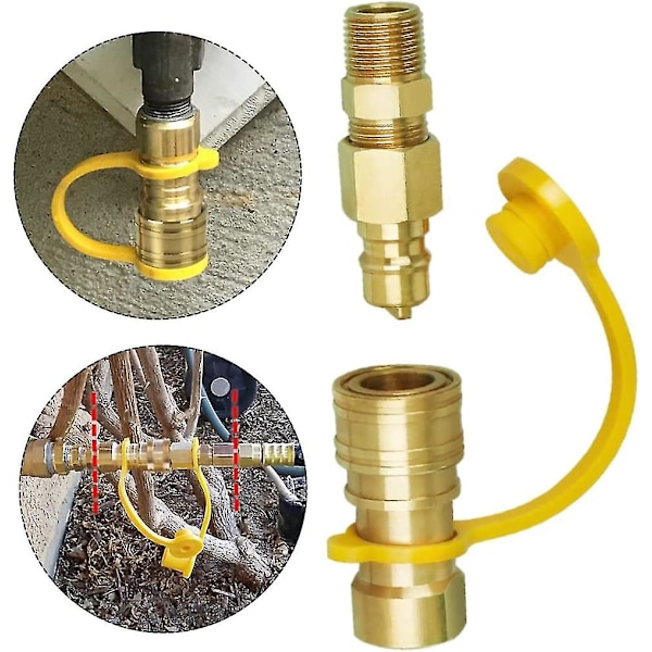 Propan Hurtigkoblingsbeslag Messing 3/8 Tomme Naturgass Grill Slange Pluggsett Grill Slanger & Regulatorer (gull) (1 stk) -hy