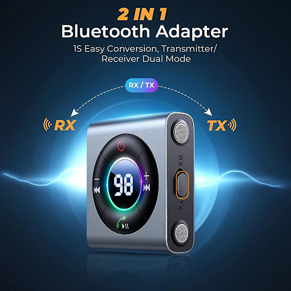 SSRGV Joyroom FM Bluetooth 5.3 FM/AUX Bluetooth Billadapter Billader  Basforstærkning 3 Porte PD&QC 3.0 FM Bluetooth Billadapter