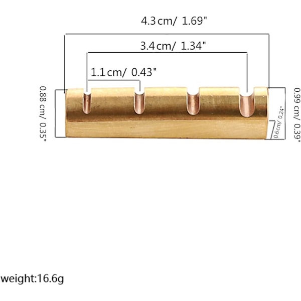 4-strenget Basguitar Elektrisk Messing Nøddel Udskiftningsdele