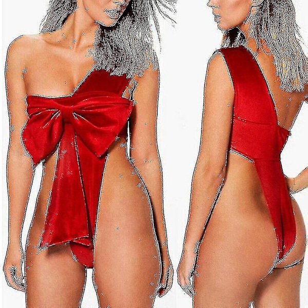 Dam Sexig Underkläder Naughty Knot Body Bow Lingerie Outfit Alla Hjärtans Dag Jul