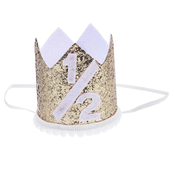 Barn Födelsedagshattar Barn Halv Födelsedagsfest Tiara Huvudbonad Baby Shower Present