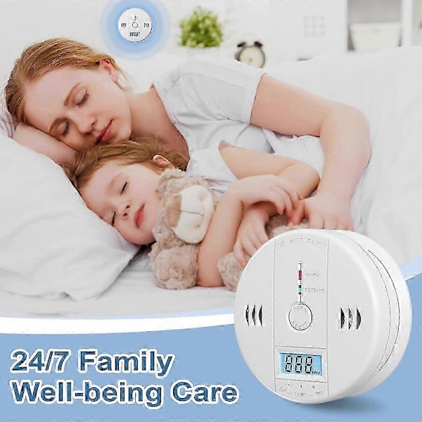 3-pack Rökdetektor och Kolmonoxiddetektor Alarm med LCD-display