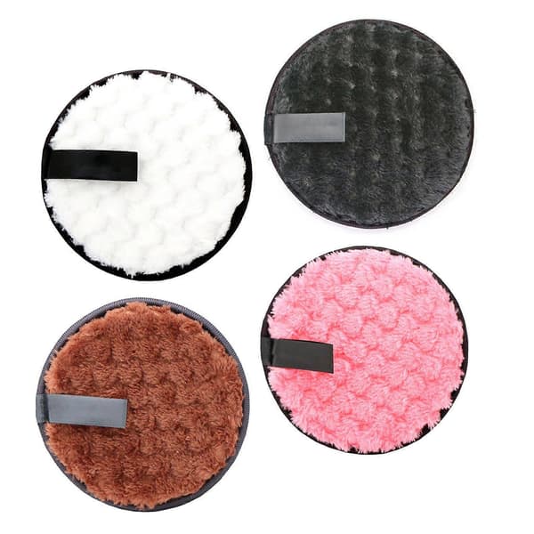 4 stk. Makeupfjerner Pads Runde Dobbeltsidet Genanvendelige Bløde Bærbare Vaskbare Makeup Mikrofiber PadYMMR)