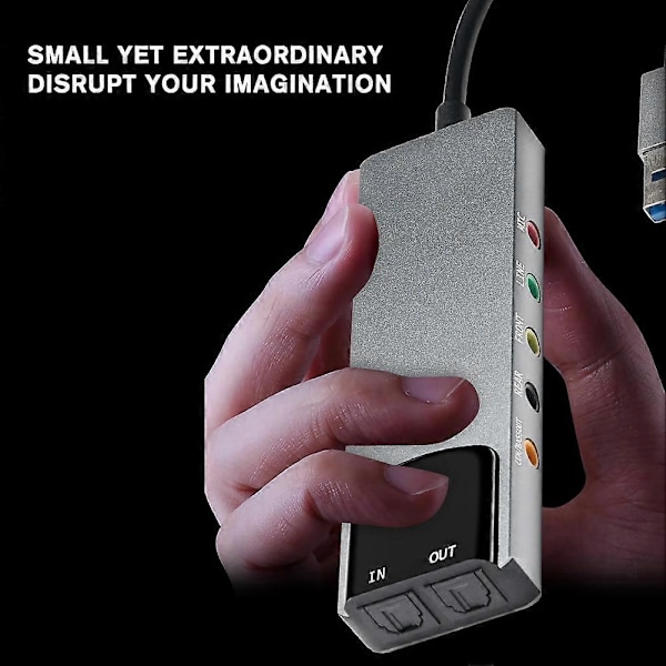 USB-äänikortti 7.1 5.1 kanavainen Ulkoinen äänikortti SPDIF Optinen PC-tietokoneelle