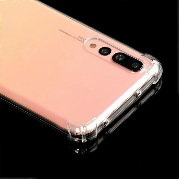 Iskunkestävä TPU-suojakotelo Huawei P20 Pro / P20 Plus -puhelimelle (Läpinäkyvä)
