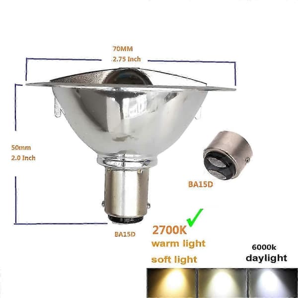2X LED Ar70 Reflektorlys 3W 12V BA15D 2700K Spotlys 25W Halogen