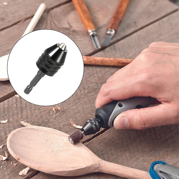 Mini nøkkelløs borechuck 0,3-6,5 mm med 1/4\" sekskantadapter