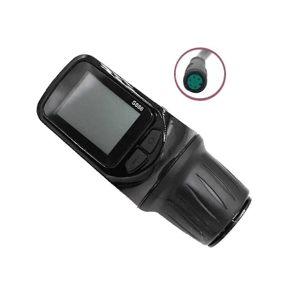 24V 36V 48V 60V S886 Ebike LCD Display Panel Justerbar med Vridgas för Elektrisk Scooter Cykel (5PIN)