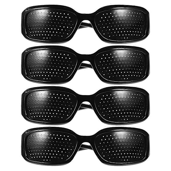 4-pack Nålhålsglasögon med hel ram, skyddsglasögon (Svart)