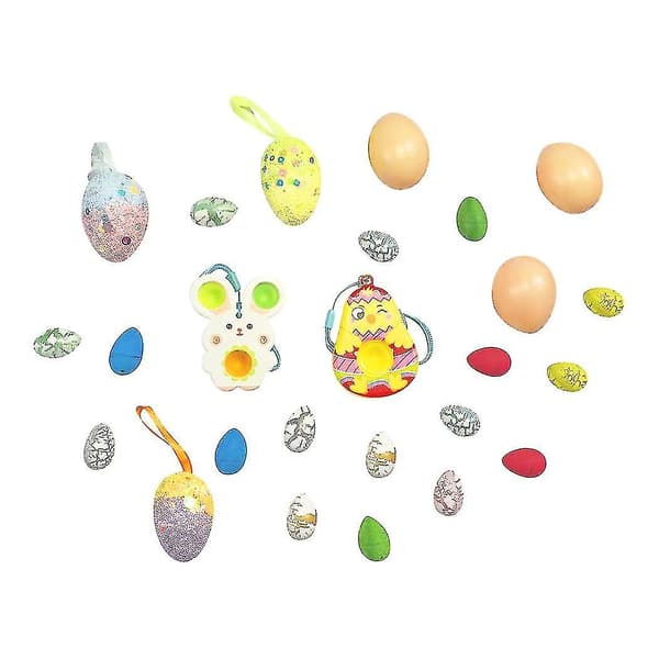 Påske Blind Box Unzip Lekebarn Påske Egg Fargerik Glitter Skum Egg Påskehare