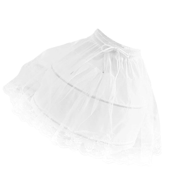 Vit Bal-klänning Full Form Klänning Crinoline Klänning Underkjol Puffig Hoop Petticoat 2 Lager Hoops Petticoat