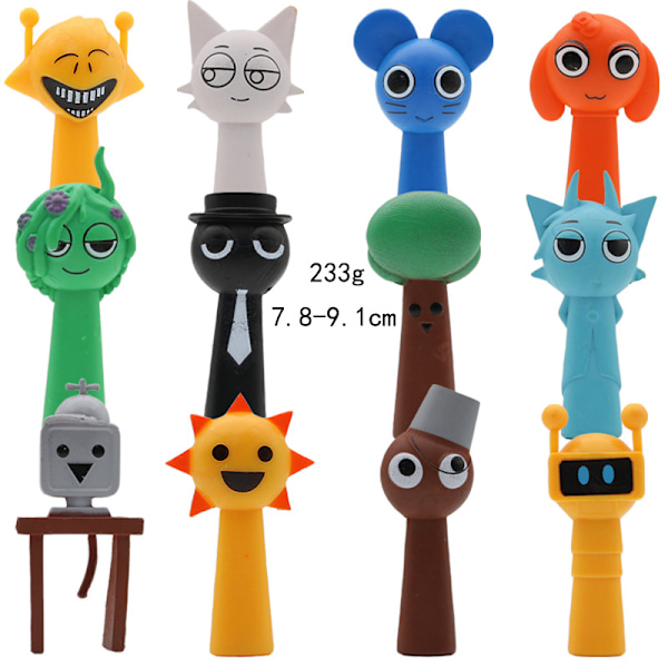 12 stk. Rhythm Box Series Figurer Perifer Spil Dukke Dukke Kage Bage Desktop Ornament Model
