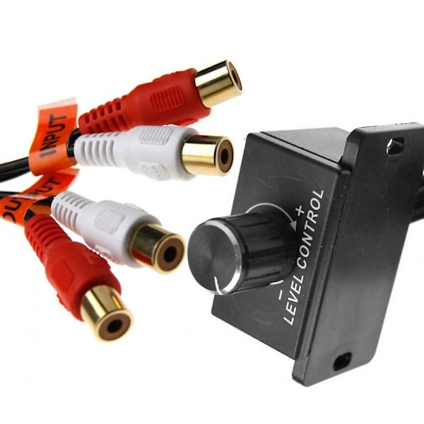Universell förstärkare bas RCA Gain Level volymkontroll ratt för bil hem svart