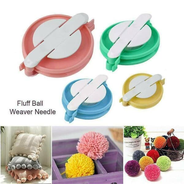 4-delt sett med plastpompom-makere Pompom-makersett Multipakke Lag pompomer