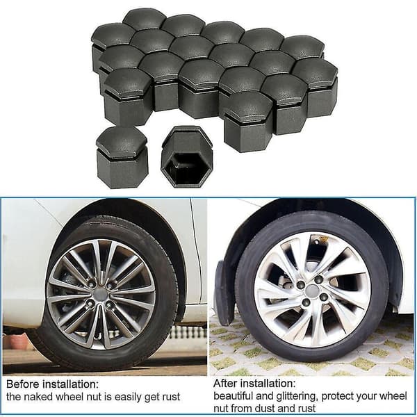 20 stk 19mm Grå Deksel for Hjulmutter Bolthatt Passer for Vauxhall Opel
