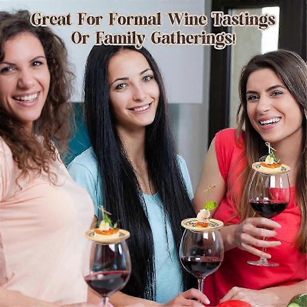 8 st Vinglas Charkuteritopp Vinglaslock Bambu Vinglastopp Underlägg Tallrik Vin