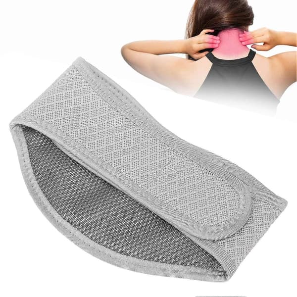 Nackkrage Andningsbart Mesh Tyg Cervikal Krage Skydd för Smärtlindring Moxibustion Vård Grå YMMR)