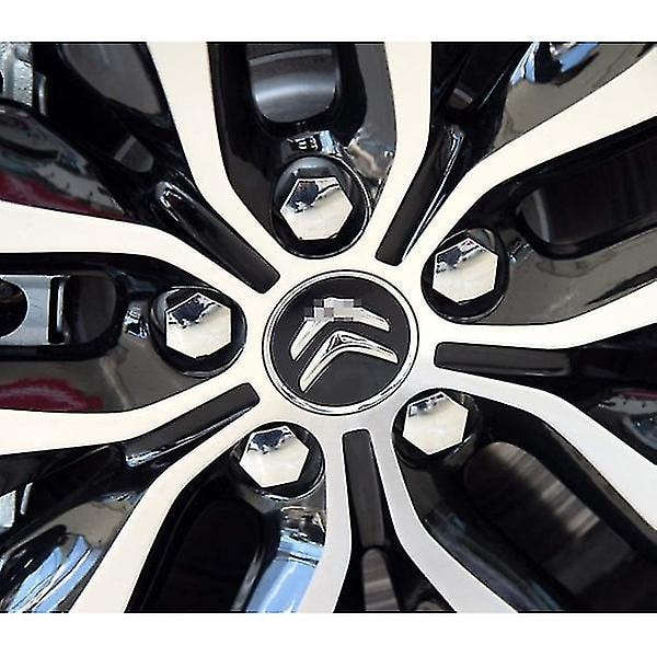 4 stk. 60mm Bilhjul Centernavkapsler til Citroen STØRRELSE: Sort