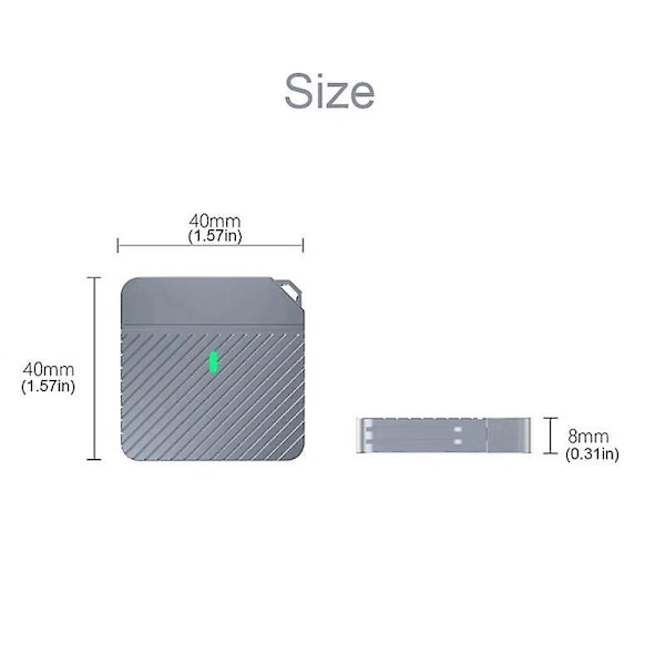 2230 NVMe SSD Kabinet PCIe USB3.2 10Gbps Aluminium Bærbar Ekstern SSD Kabinet Støtter UASP T
