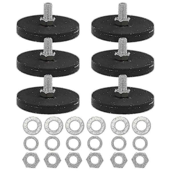 6 st Starka Magneter Magnetisk Fästehållare Bilmontering Magneter Magnetisk Bas Gummibelagd Magnet Belagda Magneter Bil