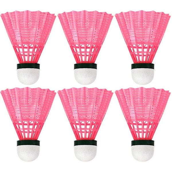 6-pack Plast Badminton Slitstark Sport Träningsboll Badminton Utomhuslek - Rosa