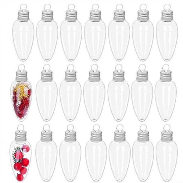 Julgranspynt i Klar Plast, Lökform, Julpynt, Plastjulpynt för Jul