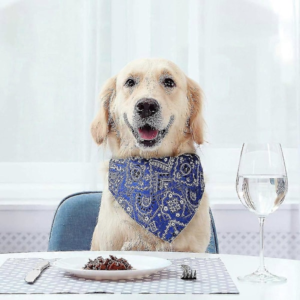 4 Stykker Bandana til Hund Justerbar Hunde Kat Hvalpe Bandana Kæledyrstørklæde til Små og Mellemstore