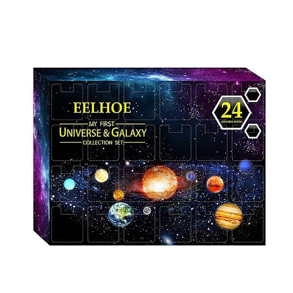 24 Dages Julekalender Kosmisk Planet Blind Box Nedtælling Julegave Legetøj Blind Box
