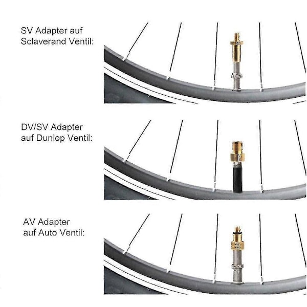 10 stk. Inflator Pumpe Dyse Sæt Presta Schrader Ventil Slange Cykel Ventil Adaptere Til Vej & & Fixi