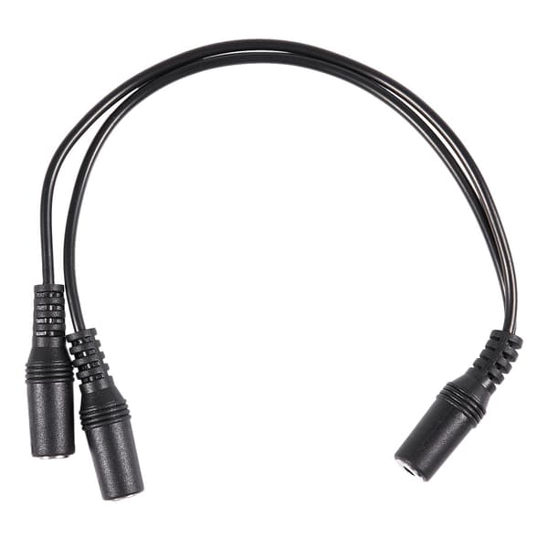 28cm 3,5 mm Hun til Dobbelt Hun Y-Splitter Stereo Lydkabel Sort