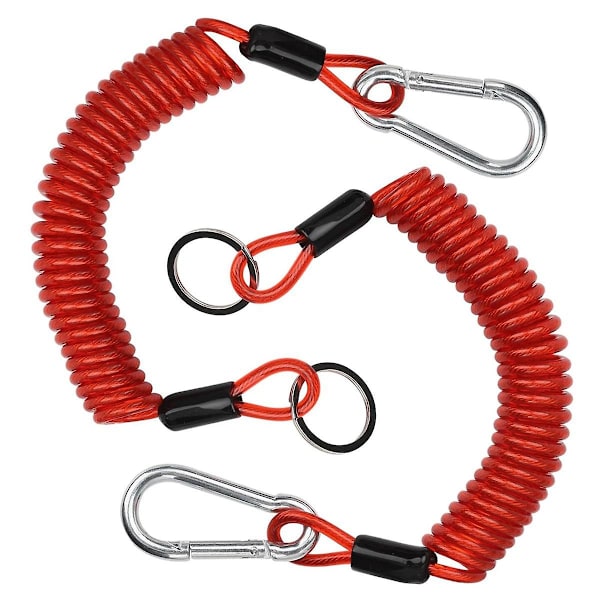 2 stk. 6FT Breakaway Trailer Kabel, Trailer Breakaway Sikkerhedskabel Fjeder Trækkabel Spolen Tråd til RV Trailer Campingvogne