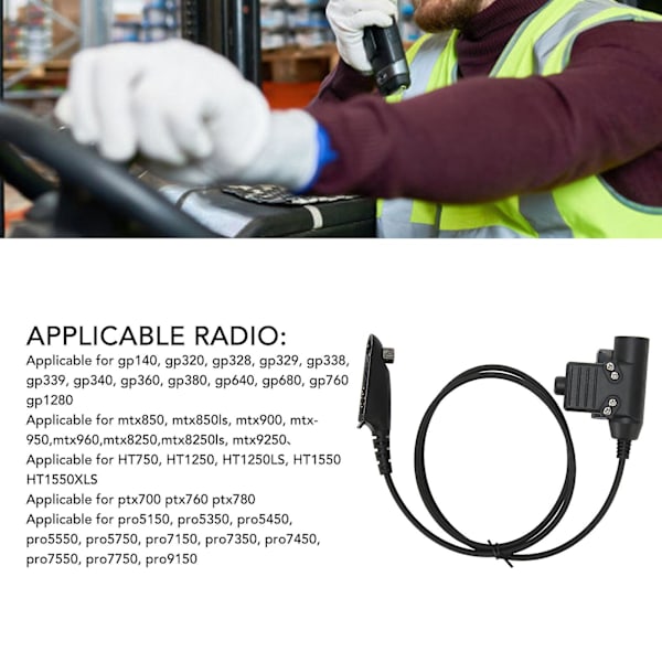 SSRGV Radio Walkie Talkie Adapterkabel Push-to-Talk U94 PTT Headset-stik til Motorola GP140 GP320 GP328 GP338 GP340