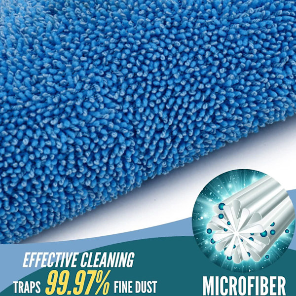 Mikrofiber Dampmoppputer for Vax Damprenser, S86-SF-CC, S85-CM, S86-SF-C, S84-W7-P, S7 og flere, 3-pakning (3 blå)