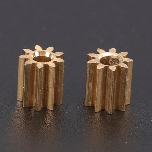 Duplo Intelli Lok Modul 0,5 Motor Pinion Gear Messing Udskiftning - 9 Tænder (2 stk)