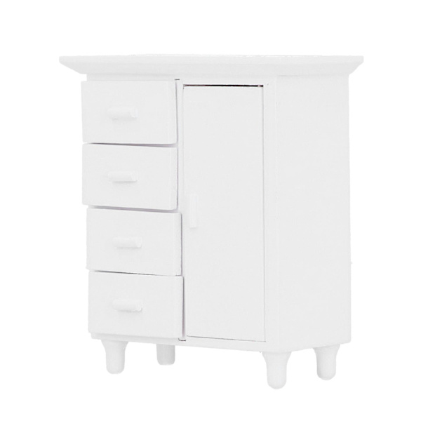 Miniatyr trämöbel skåp dockhus tillbehör dekorativ modell leksak 1:12